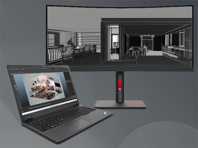 Lenovo ThinkPad P16v G2 ThinkVision T34w-30 Dein perfekter CAD-Arbeitsplatz